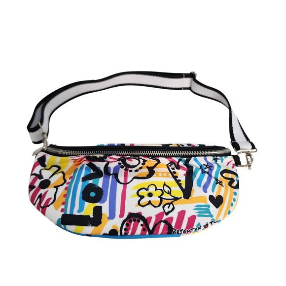 Brighton To Luv Women's Fanny Pack Belt Bag Colorful Floral Print Zipper - Picture 2 of 9
